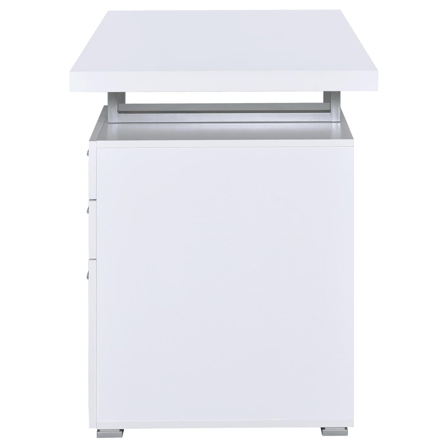White 3-drawer Reversible Office Desk image 5