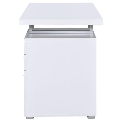 White 3-drawer Reversible Office Desk image 5