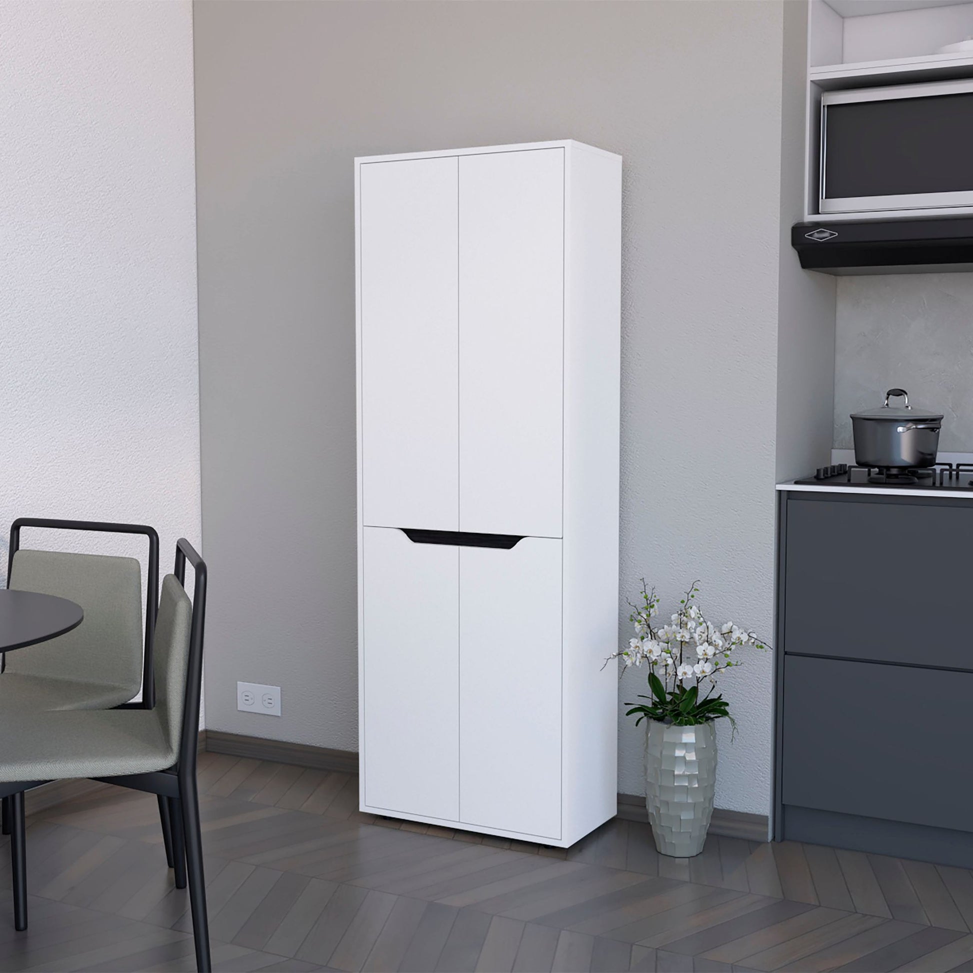White 5-Shelf Kitchen Pantry image 1