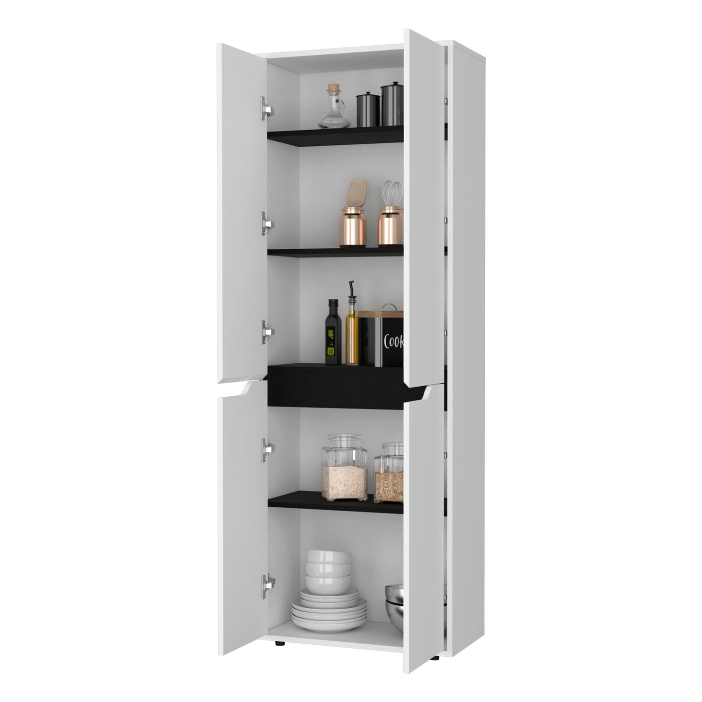White 5-Shelf Kitchen Pantry image 5