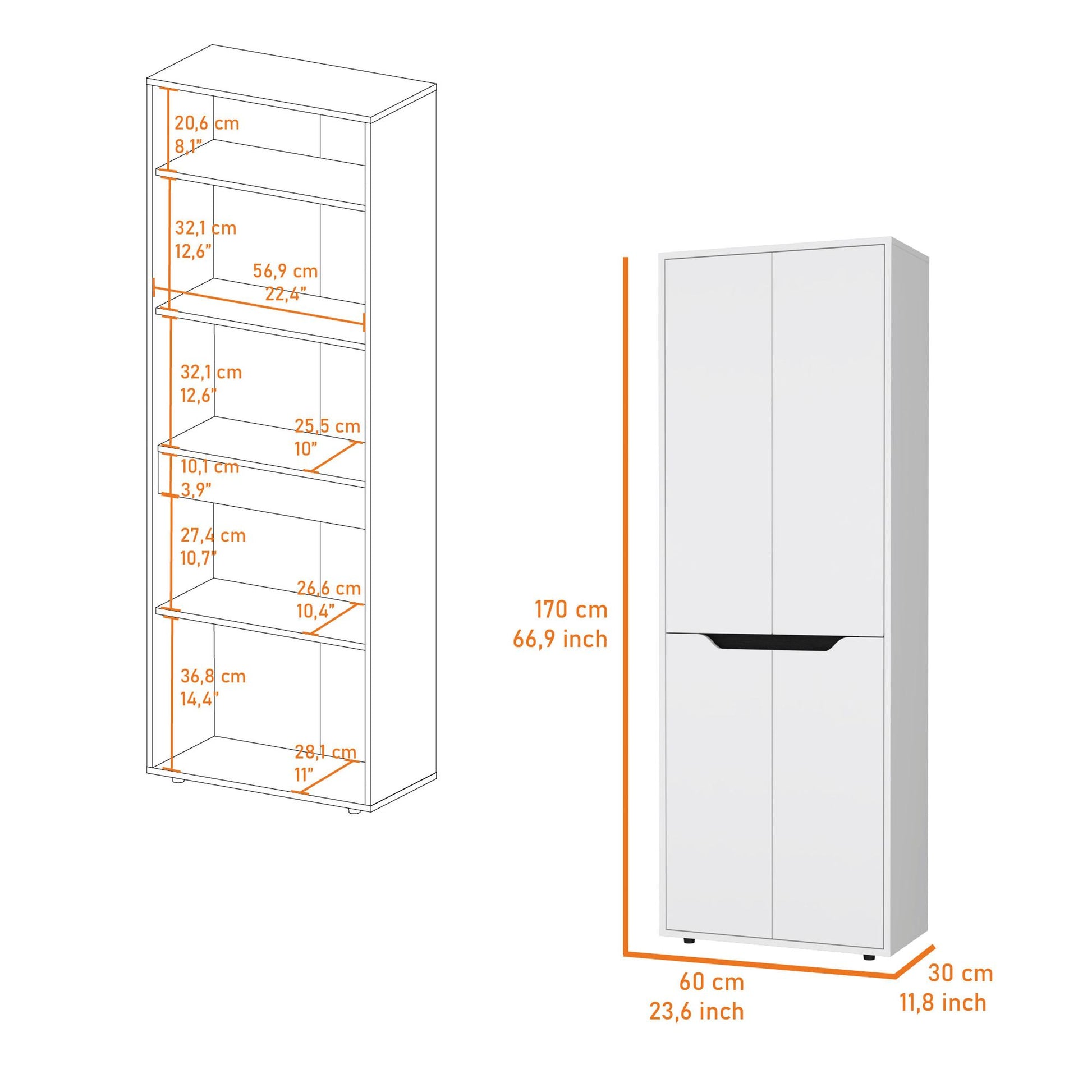 White 5-Shelf Kitchen Pantry image 6