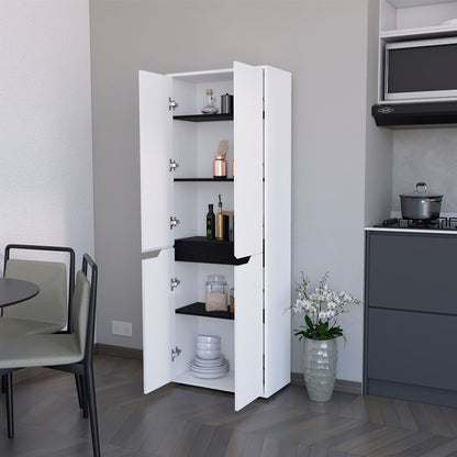 White 5-Shelf Kitchen Pantry image 2