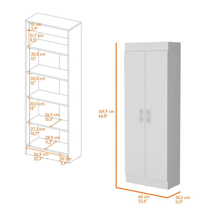 White 5-Shelf Storage Pantry Cabinet image 6