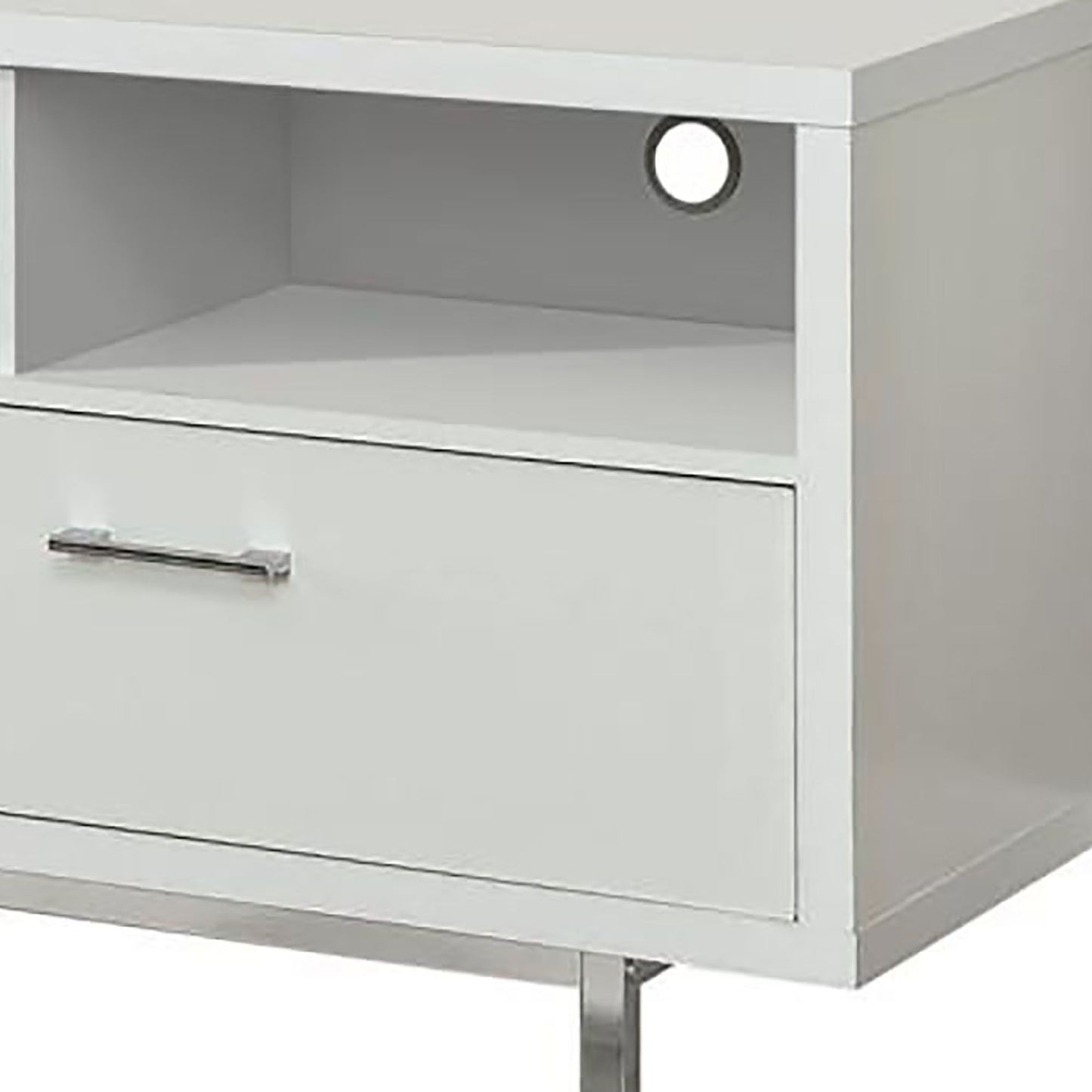 White 60-inch Drawer Storage TV Console image 4