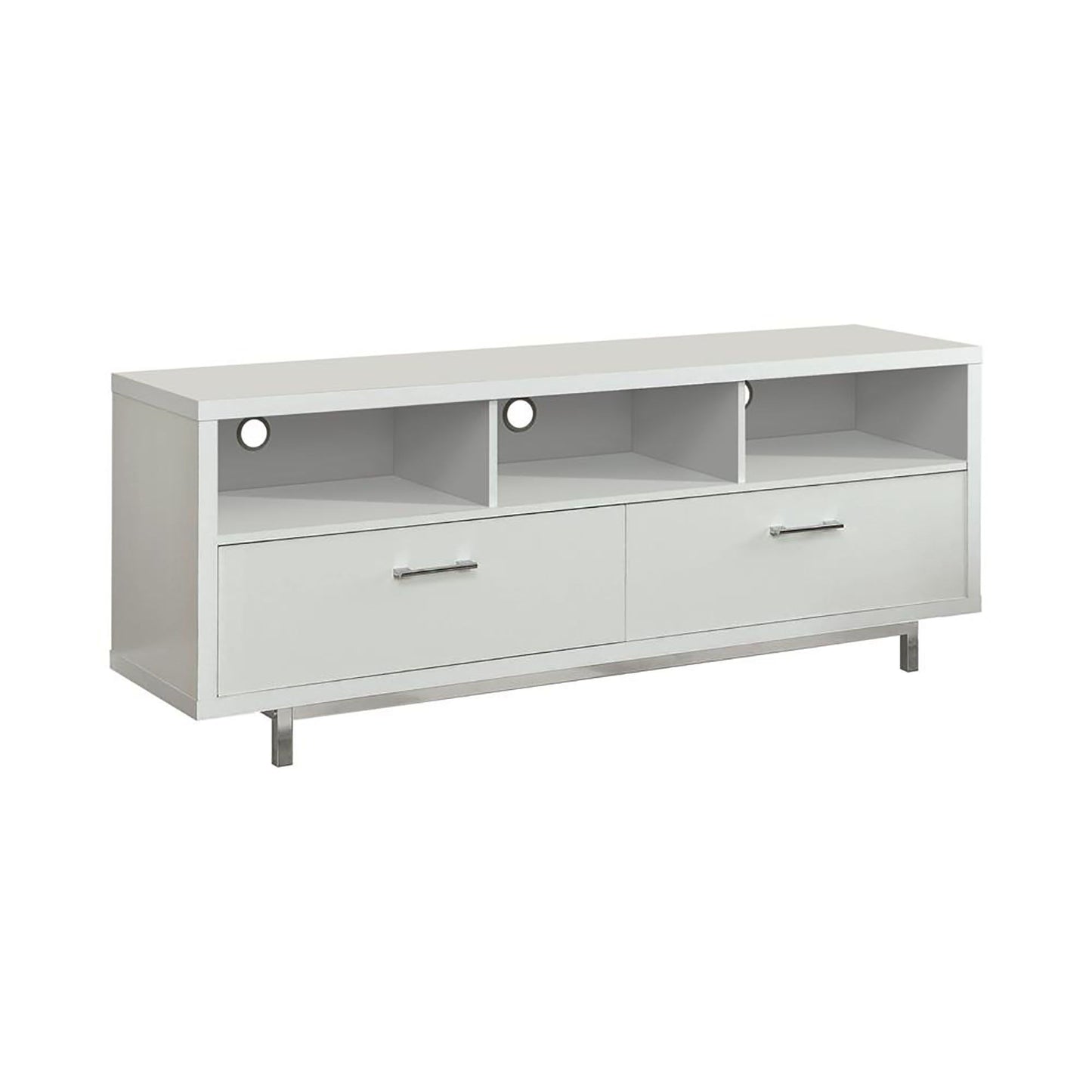 White 60-inch Drawer Storage TV Console image 2