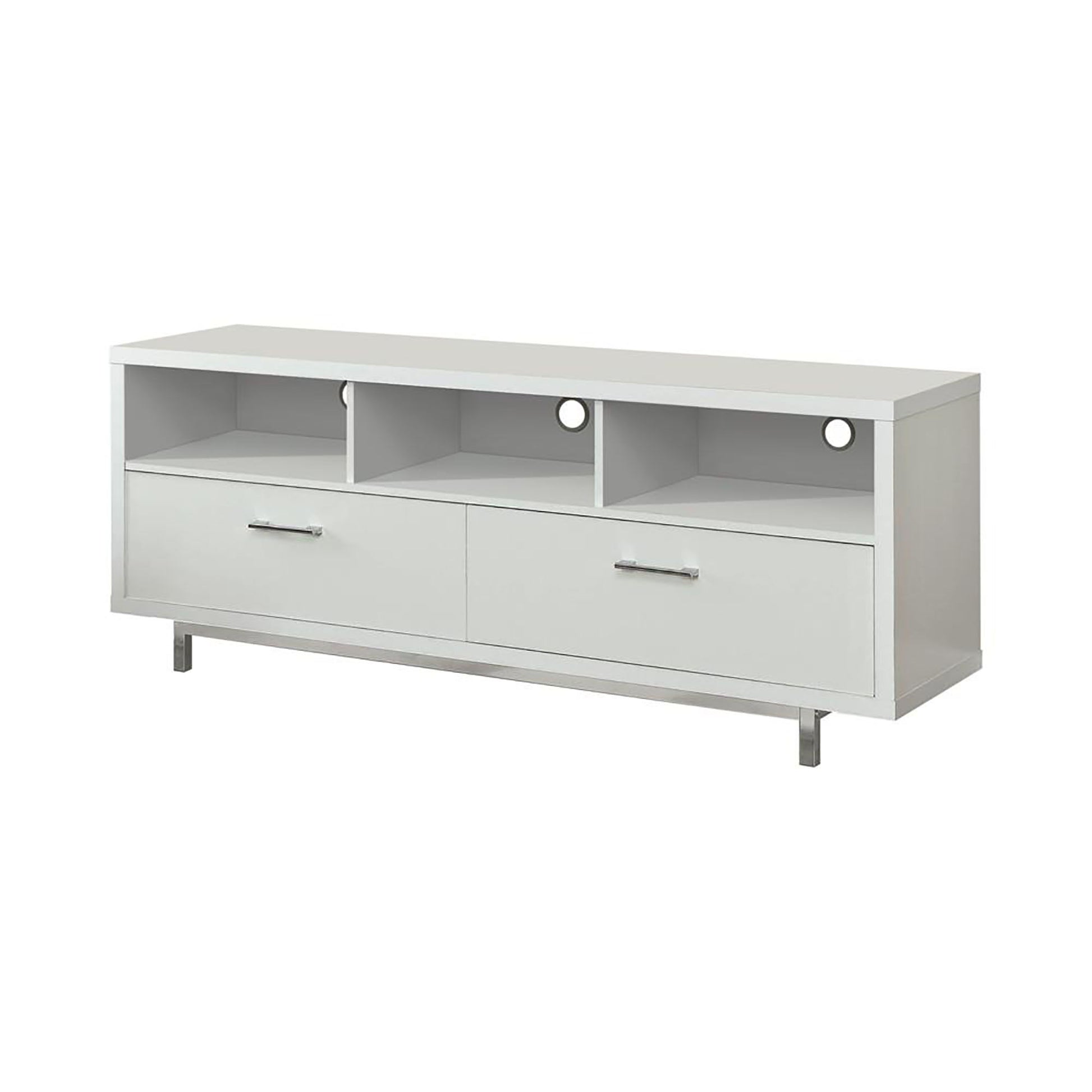 White 60-inch Drawer Storage TV Console image 3