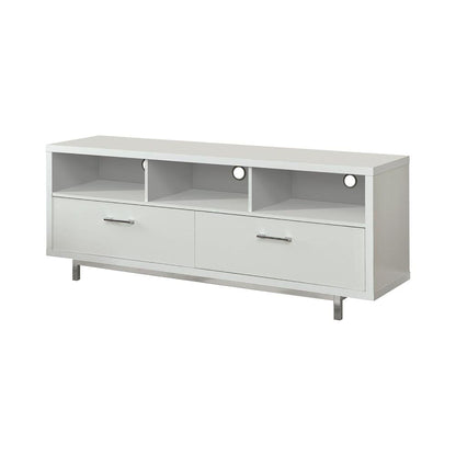 White 60-inch Drawer Storage TV Console image 3