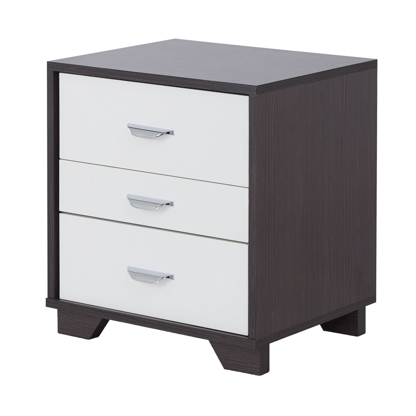 White and Black 3-drawer Rectangular Accent Table image 2