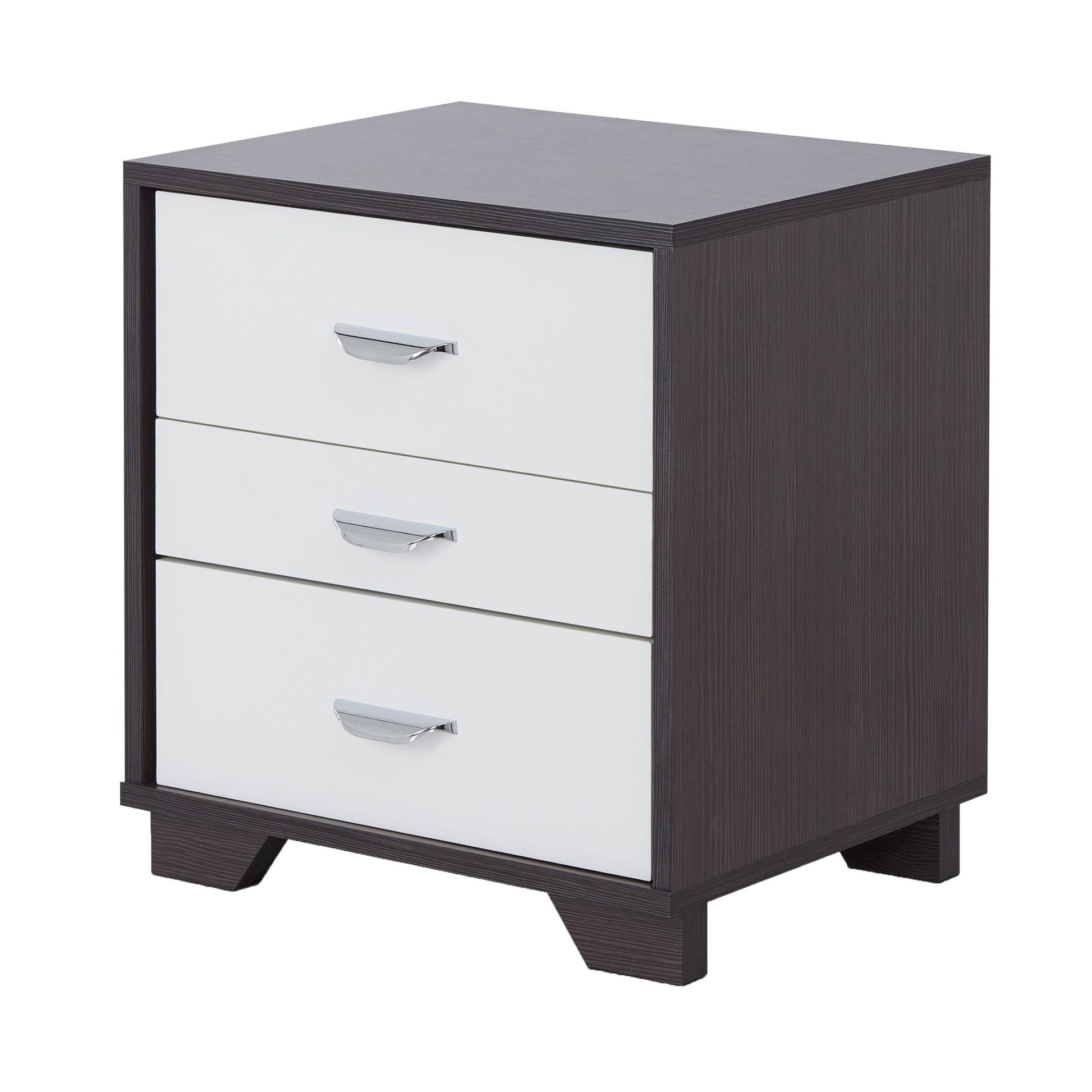 White and Black 3-drawer Rectangular Accent Table image 2