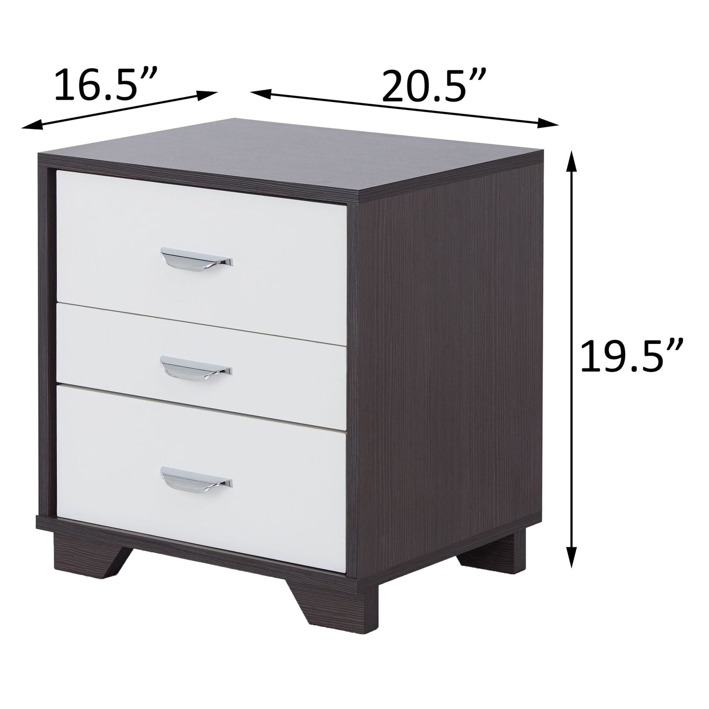 White and Black 3-drawer Rectangular Accent Table image 7