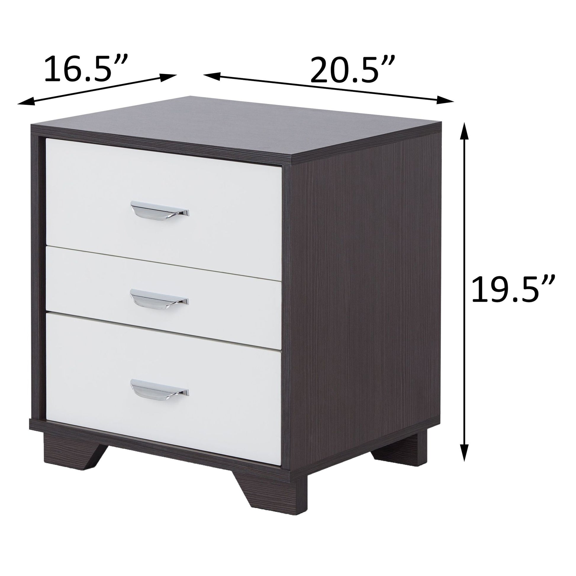 White and Black 3-drawer Rectangular Accent Table image 7