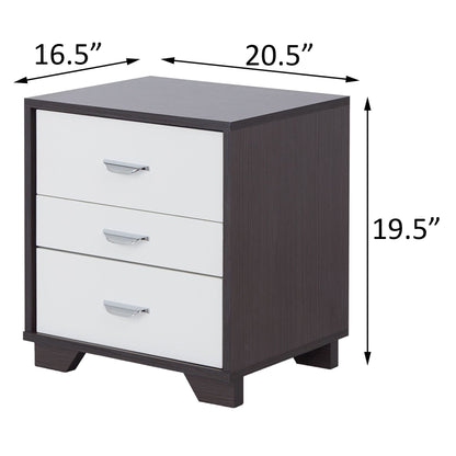White and Black 3-drawer Rectangular Accent Table image 7