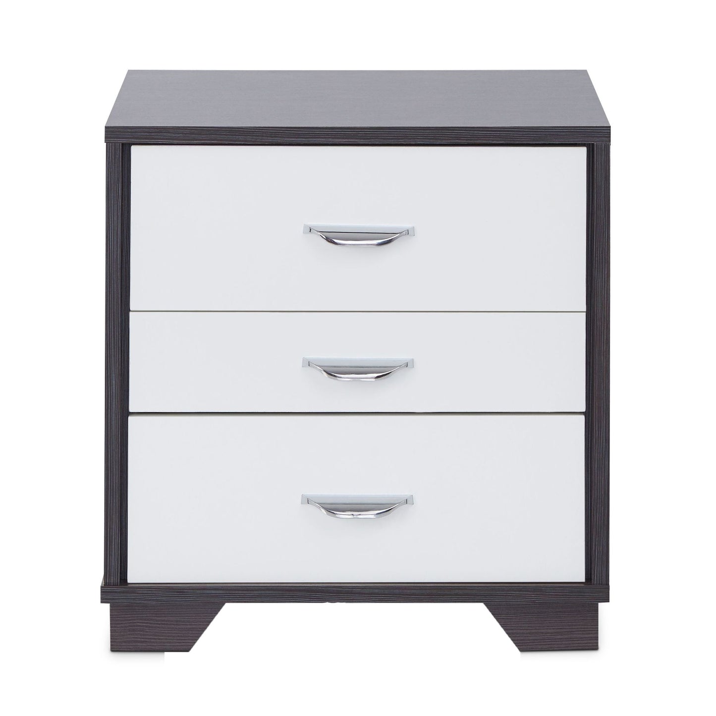 White and Black 3-drawer Rectangular Accent Table image 3