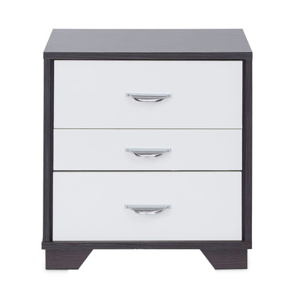 White and Black 3-drawer Rectangular Accent Table image 3