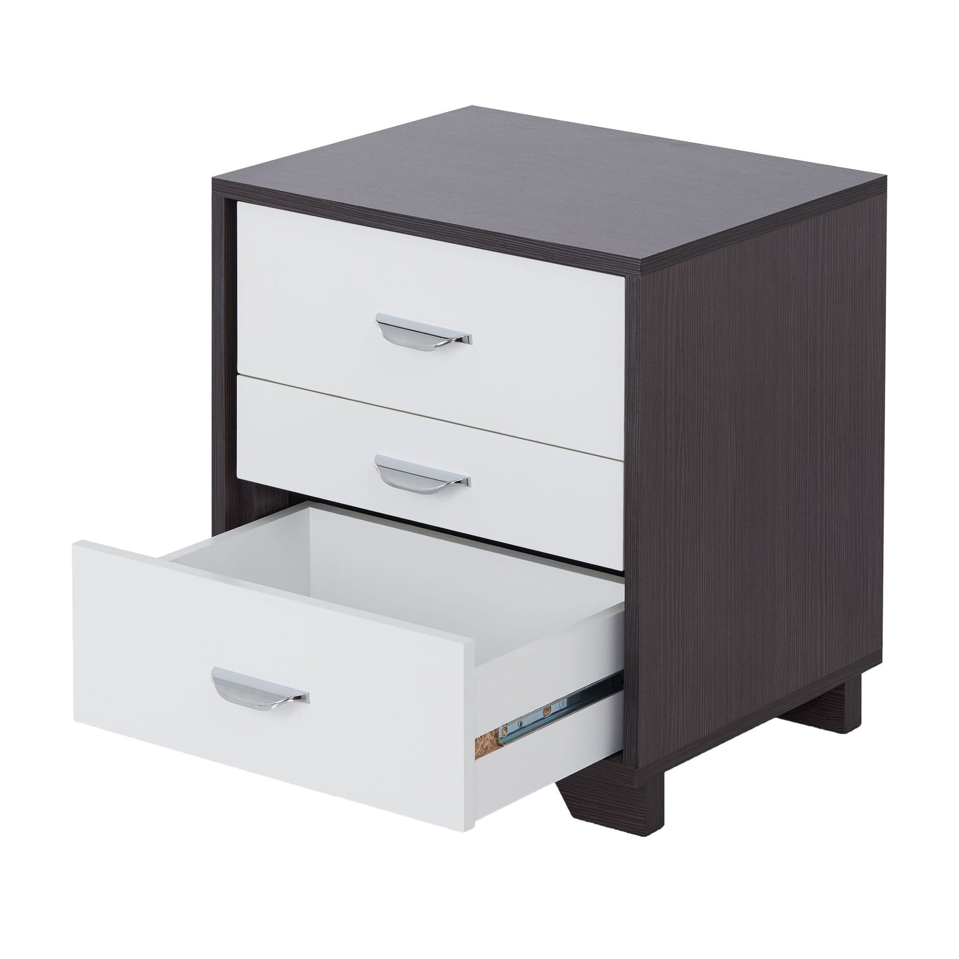 White and Black 3-drawer Rectangular Accent Table image 4