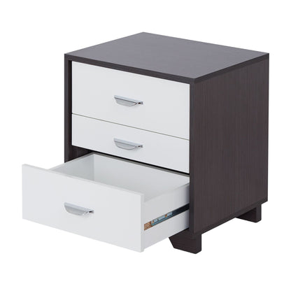 White and Black 3-drawer Rectangular Accent Table image 4