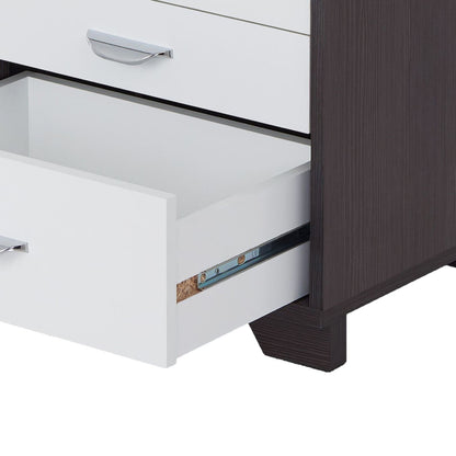White and Black 3-drawer Rectangular Accent Table image 5