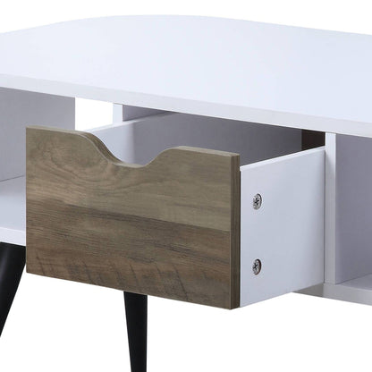 White and Black Coffee Table with 1 Drawer image 5