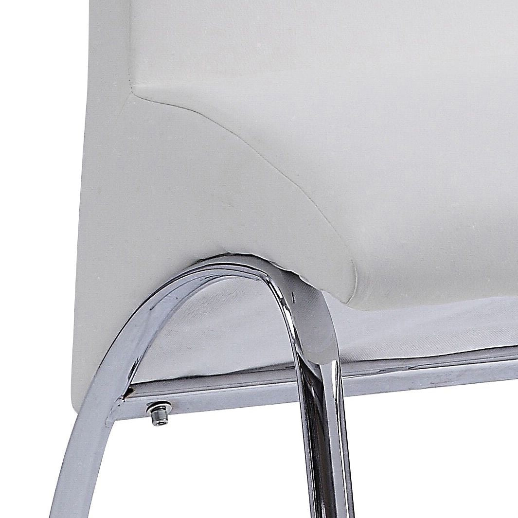 White and Chrome Armless Solid Back Side Chair (Set of 2) image 5