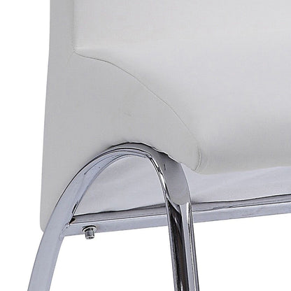 White and Chrome Armless Solid Back Side Chair (Set of 2) image 5
