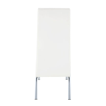 White and Chrome Armless Solid Back Side Chair (Set of 2) image 4