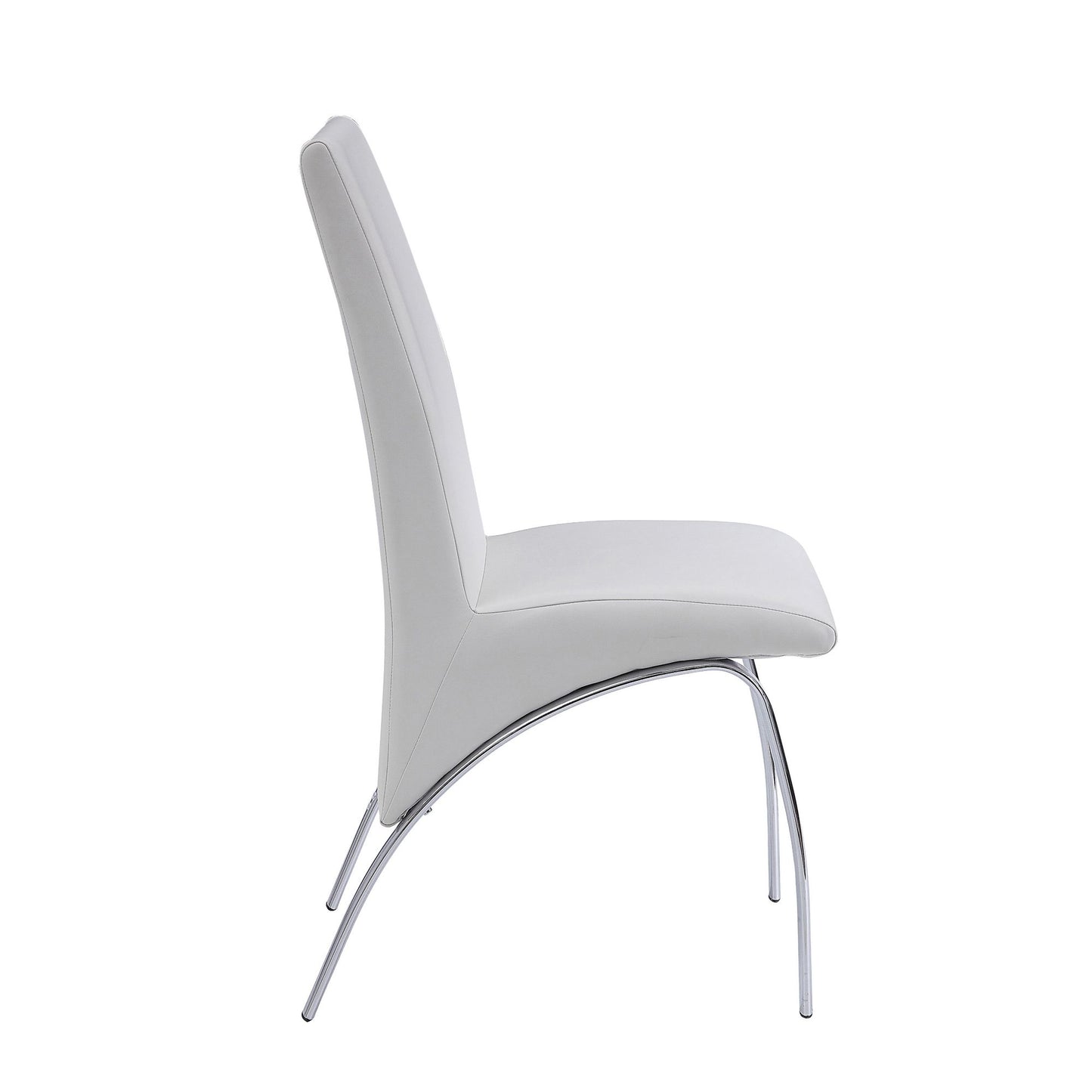 White and Chrome Armless Solid Back Side Chair (Set of 2) image 3