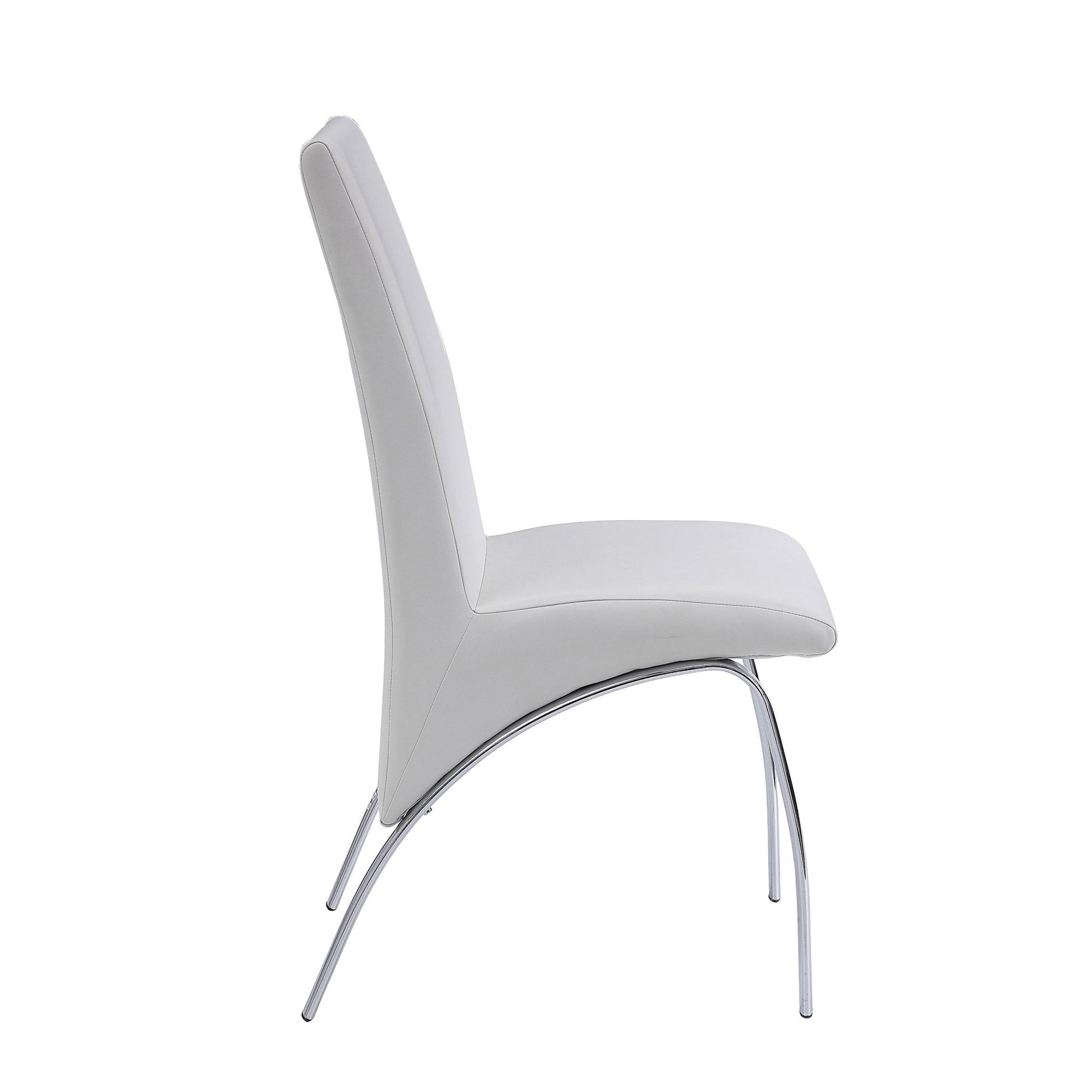 White and Chrome Armless Solid Back Side Chair (Set of 2) image 3