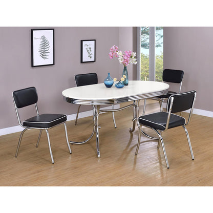 White and Chrome Oval Dining Table image 5
