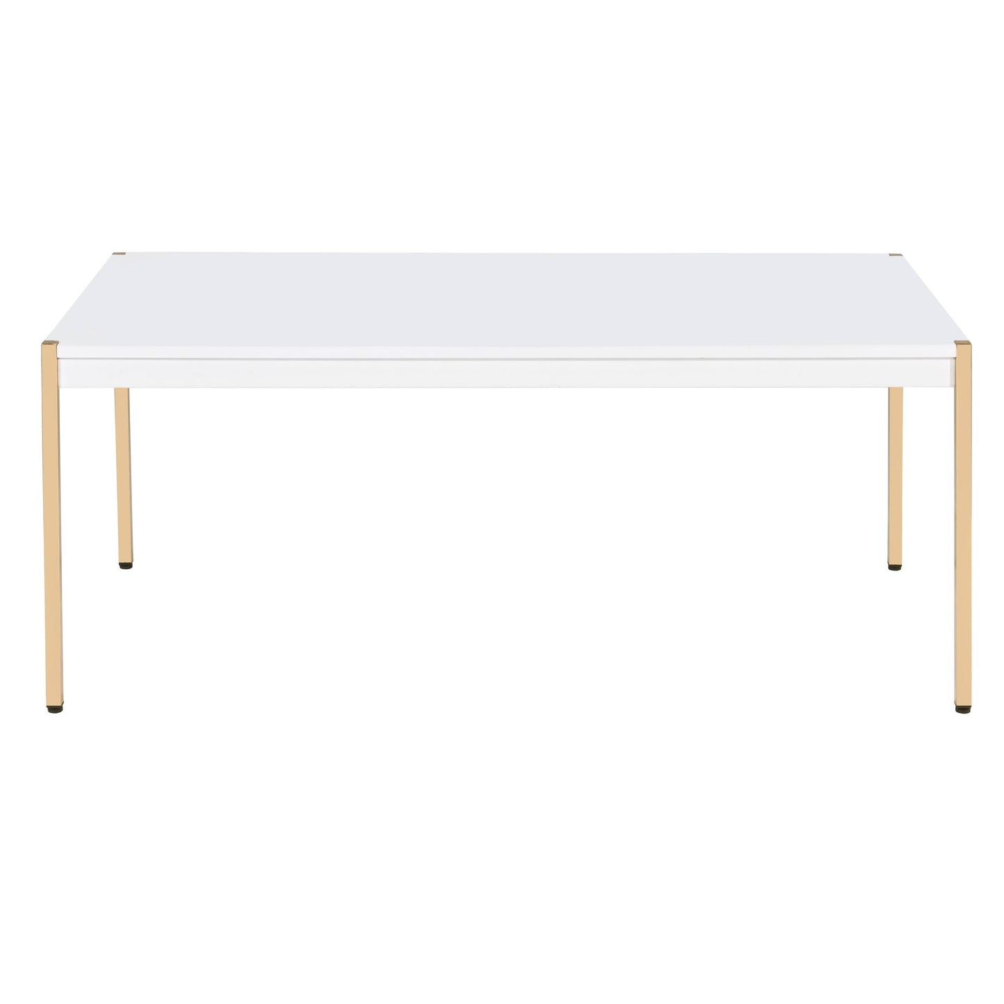 White and Gold Rectangle Coffee Table image 3