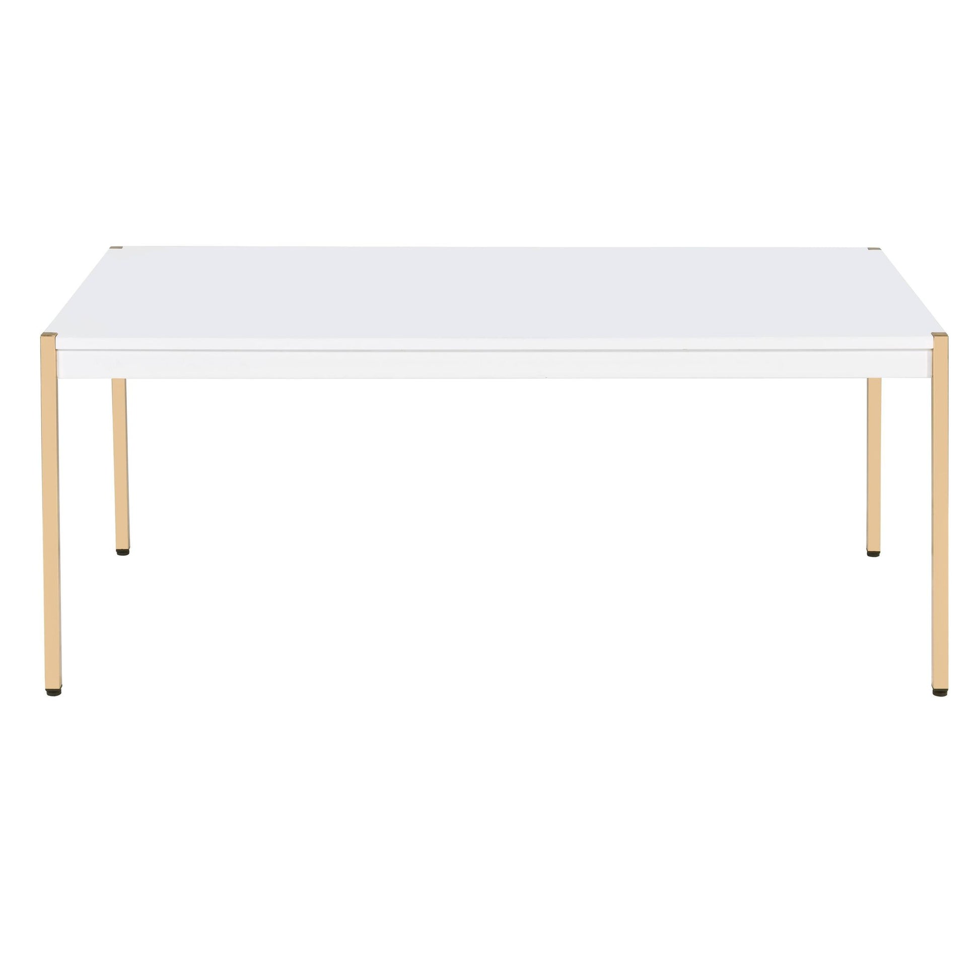 White and Gold Rectangle Coffee Table image 3
