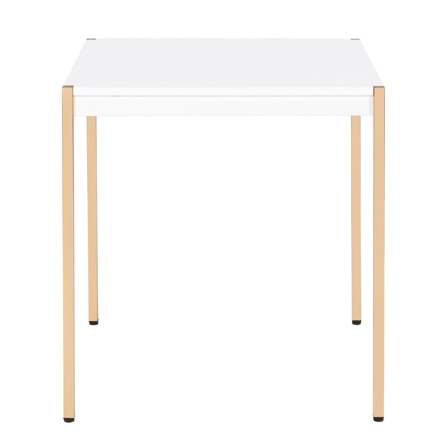 White and Gold Square End Table image 3
