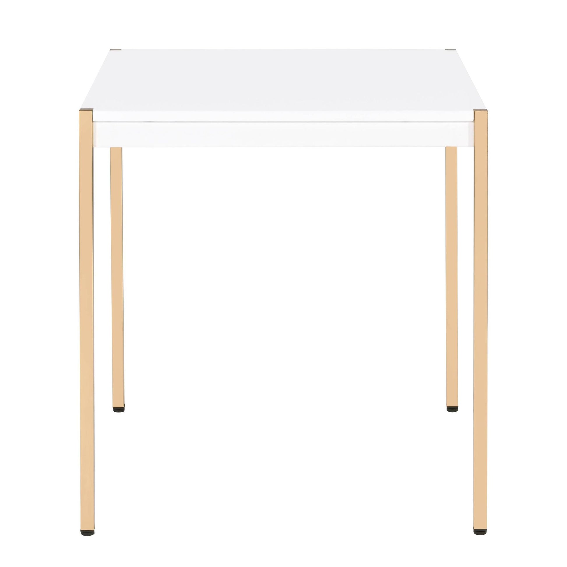 White and Gold Square End Table image 3