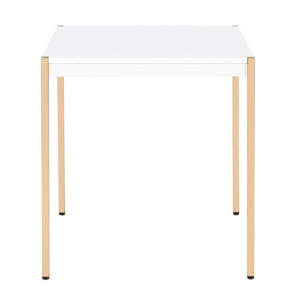 White and Gold Square End Table image 3