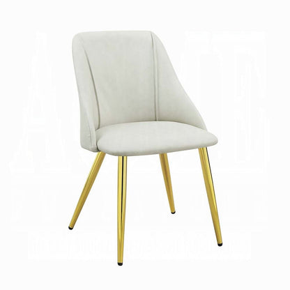 White and Gold Tight Back Side Chairs (Set of 2) image 1