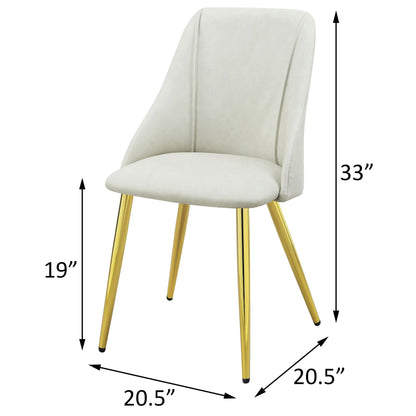 White and Gold Tight Back Side Chairs (Set of 2) image 7