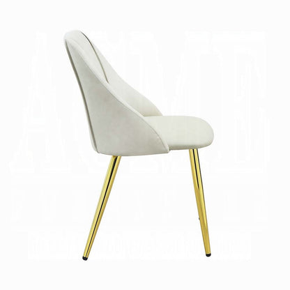 White and Gold Tight Back Side Chairs (Set of 2) image 3