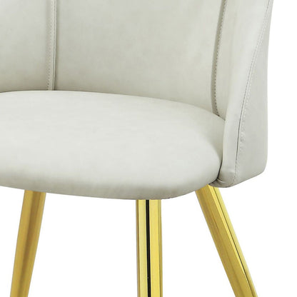 White and Gold Tight Back Side Chairs (Set of 2) image 5