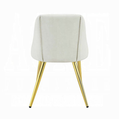 White and Gold Tight Back Side Chairs (Set of 2) image 4