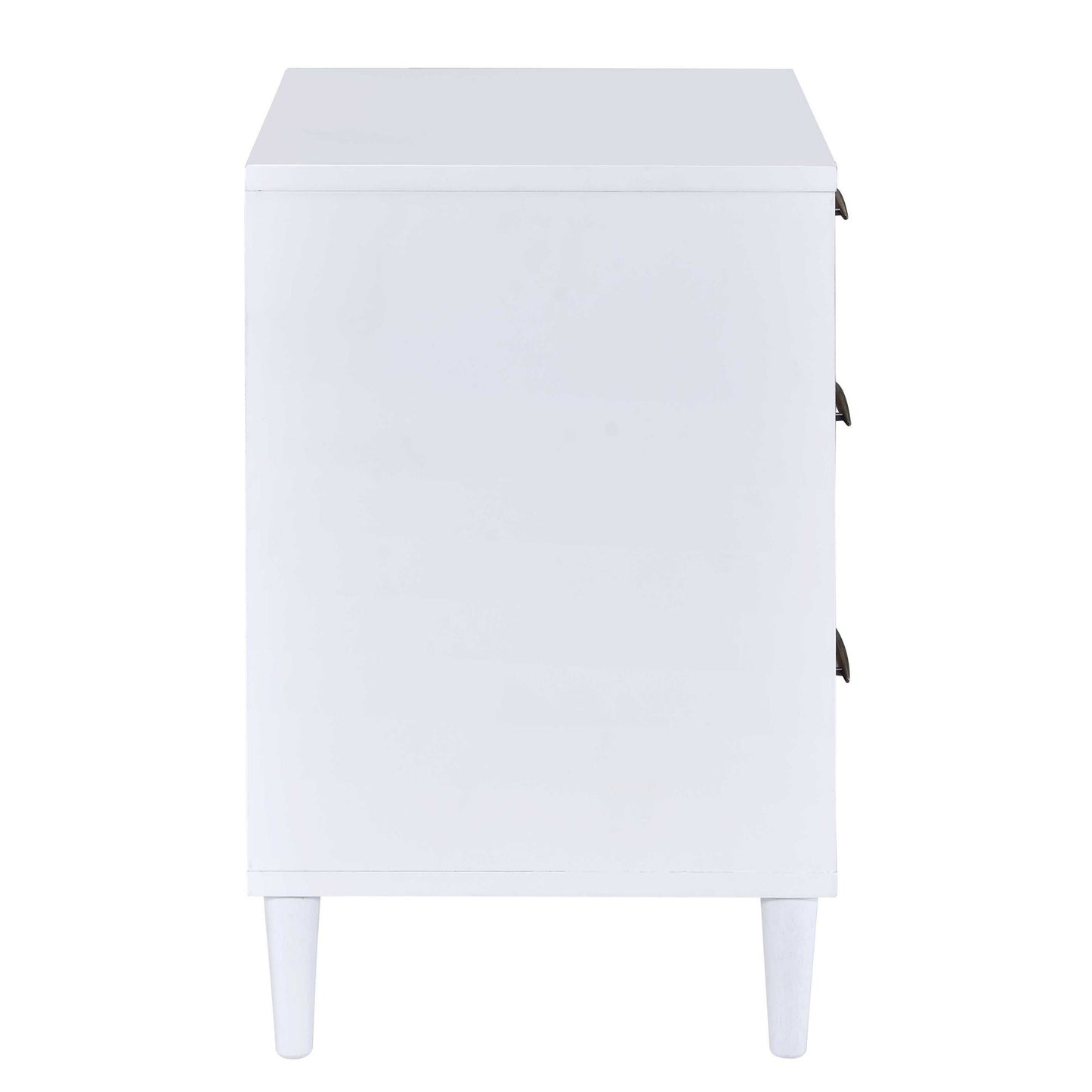 White and Weathered Oak 3-drawer Accent Table image 4