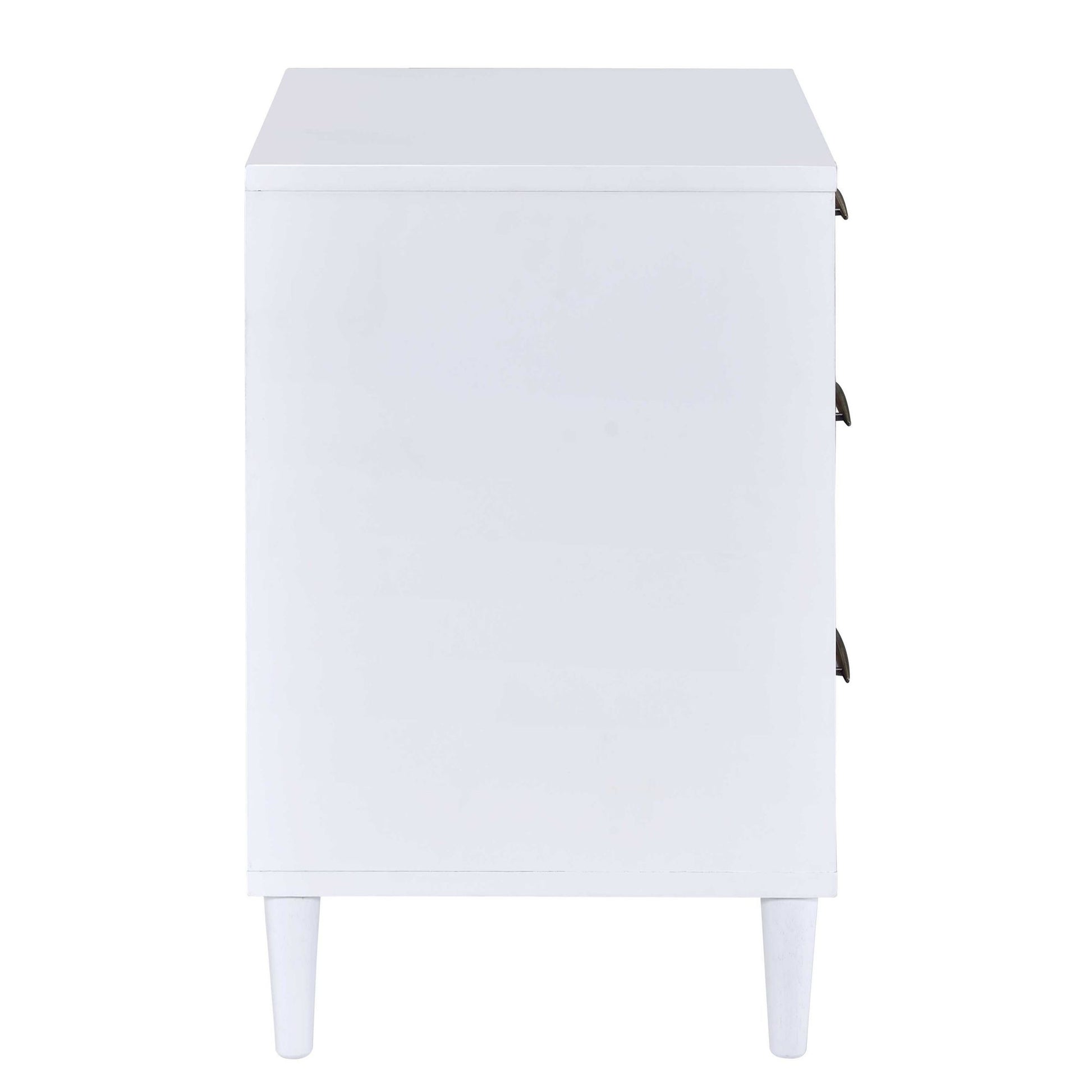 White and Weathered Oak 3-drawer Accent Table image 4