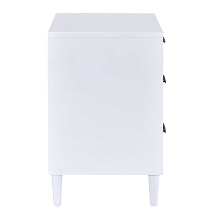 White and Weathered Oak 3-drawer Accent Table image 4
