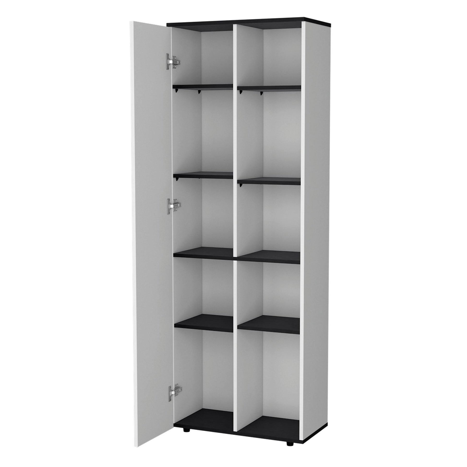 White and Wenge 1-Door Multistorage Kitchen Pantry image 4