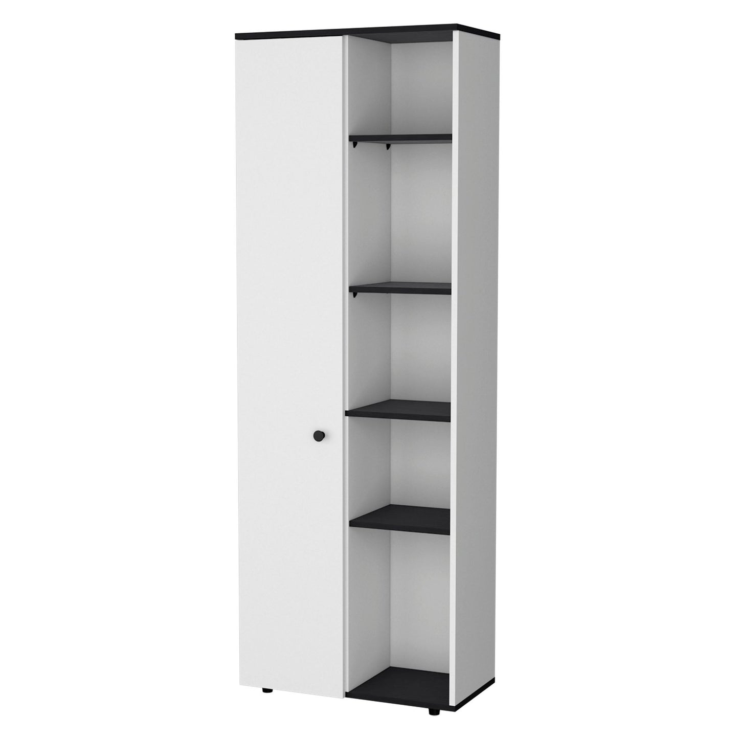 White and Wenge 1-Door Multistorage Kitchen Pantry image 3