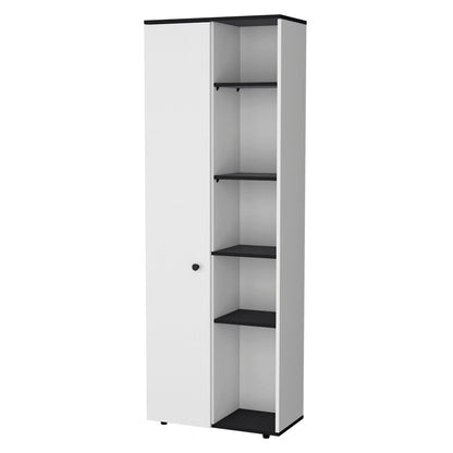 White and Wenge 1-Door Multistorage Kitchen Pantry image 3
