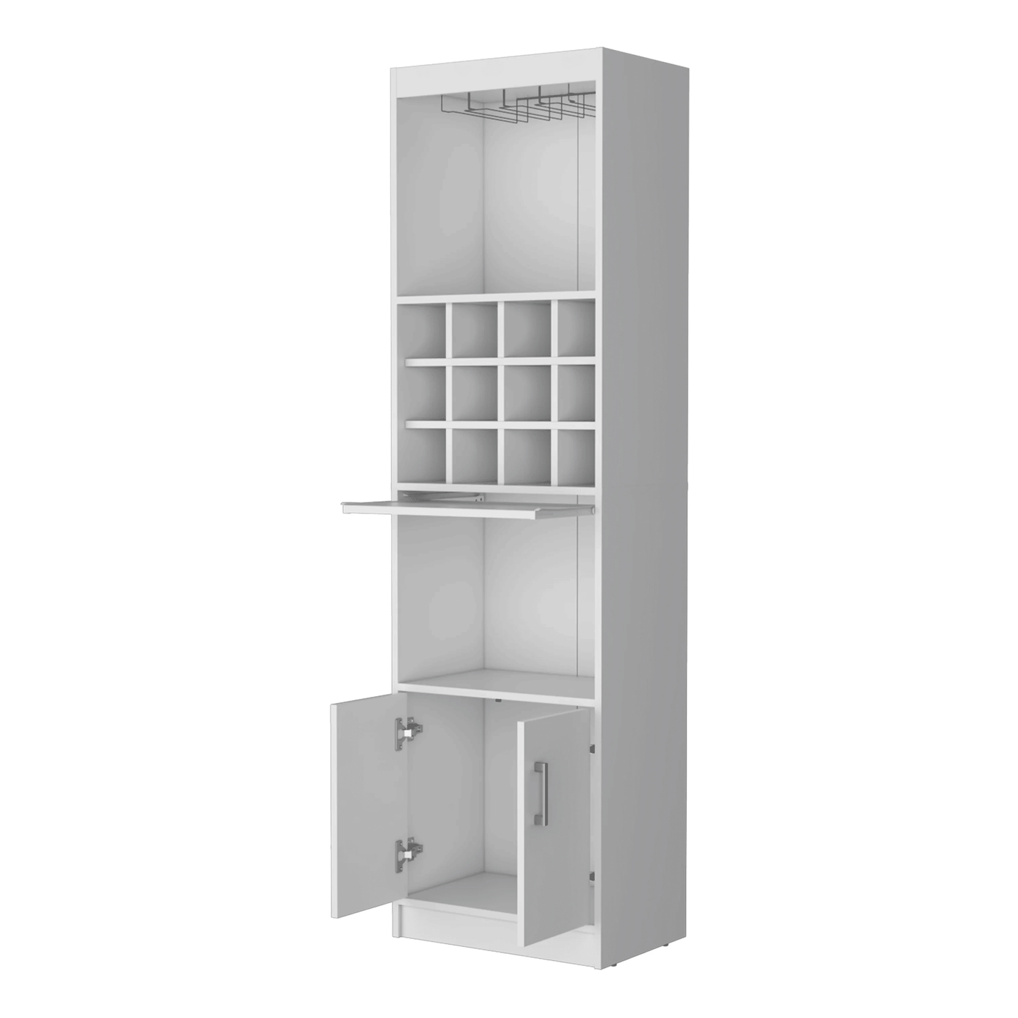 White Bar Cabinet with Wine Storage image 5