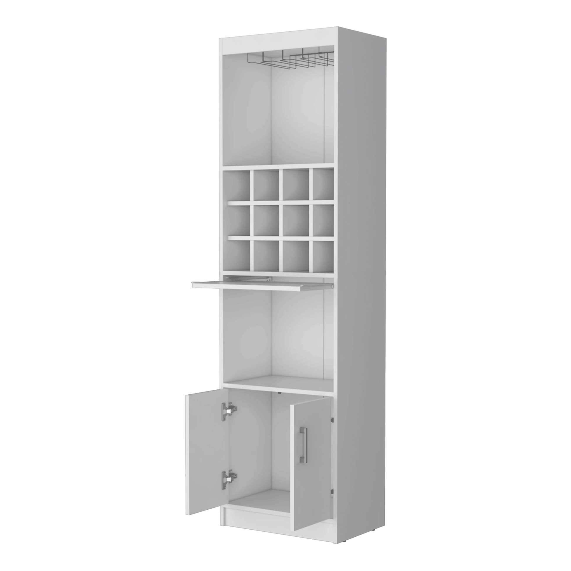 White Bar Cabinet with Wine Storage image 5