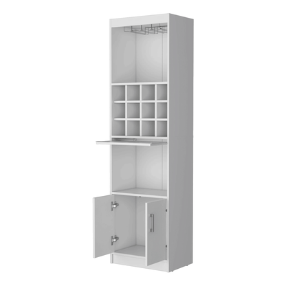 White Bar Cabinet with Wine Storage image 5