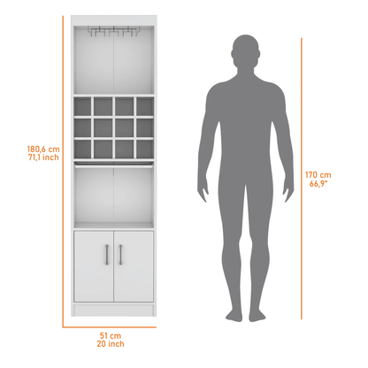 White Bar Cabinet with Wine Storage image 7