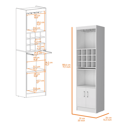 White Bar Cabinet with Wine Storage image 6
