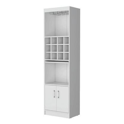 White Bar Cabinet with Wine Storage image 4
